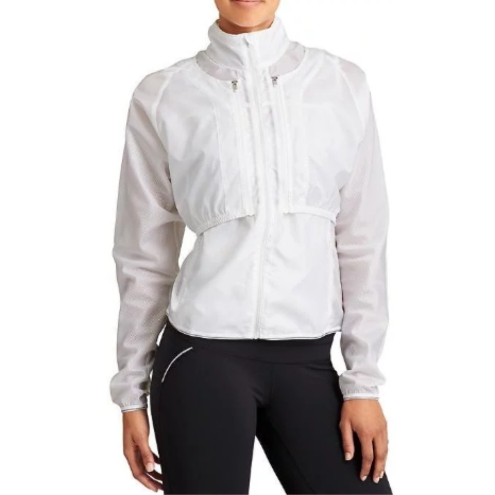 Athleta Lightweight Running Vest Cropped Jacket 3-in-1 White